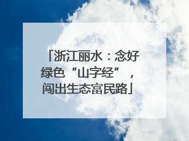 浙江丽水：念好绿色“山字经”，闯出生态富民路