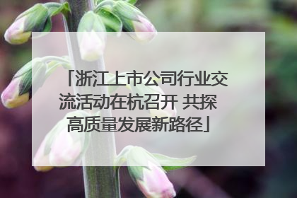 浙江上市公司行业交流活动在杭召开 共探高质量发展新路径
