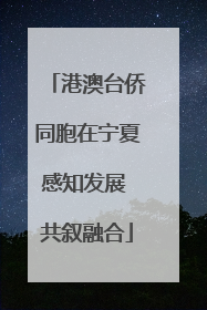 港澳台侨同胞在宁夏感知发展 共叙融合