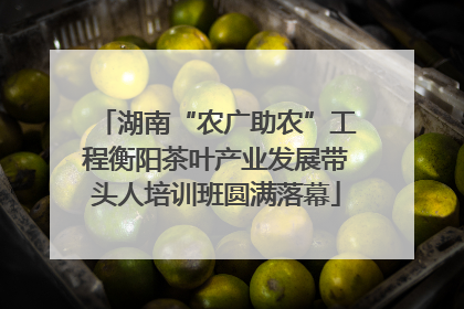 湖南“农广助农”工程衡阳茶叶产业发展带头人培训班圆满落幕