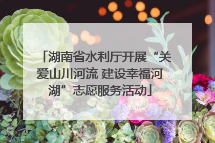 湖南省水利厅开展“关爱山川河流 建设幸福河湖”志愿服务活动