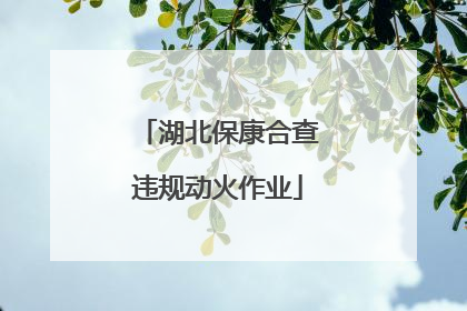 湖北保康合查违规动火作业