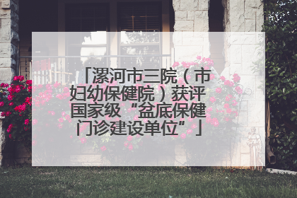 漯河市三院（市妇幼保健院）获评国家级“盆底保健门诊建设单位”