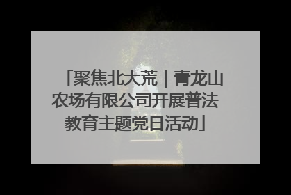 聚焦北大荒｜青龙山农场有限公司开展普法教育主题党日活动