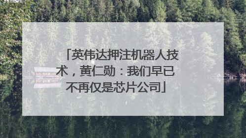 英伟达押注机器人技术，黄仁勋：我们早已不再仅是芯片公司