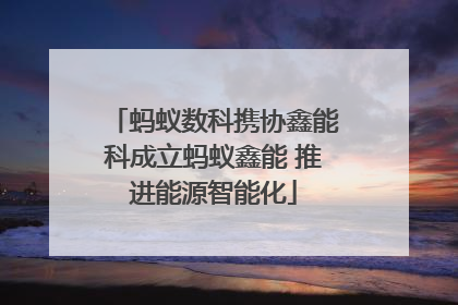 蚂蚁数科携协鑫能科成立蚂蚁鑫能 推进能源智能化