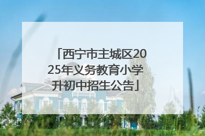西宁市主城区2025年义务教育小学升初中招生公告