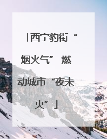 西宁豹街“烟火气” 燃动城市“夜未央”