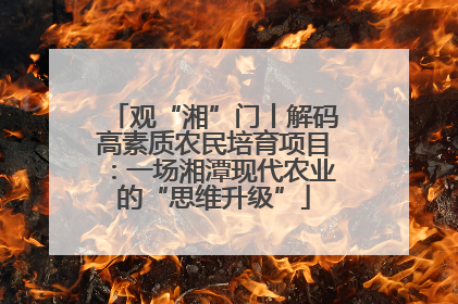 观“湘”门丨解码高素质农民培育项目：一场湘潭现代农业的“思维升级”