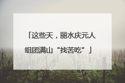 这些天，丽水庆元人组团满山“找苦吃”