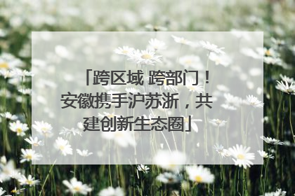 跨区域 跨部门！安徽携手沪苏浙，共建创新生态圈
