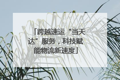 跨越速运“当天达”服务，科技赋能物流新速度