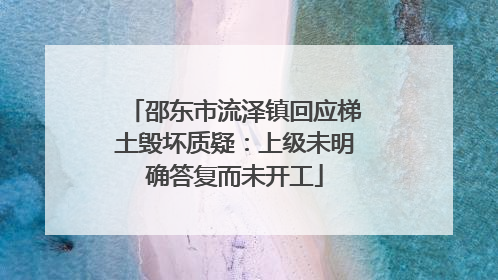 邵东市流泽镇回应梯土毁坏质疑：上级未明确答复而未开工