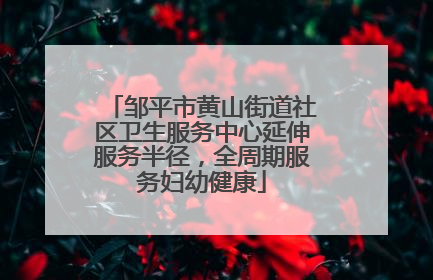 邹平市黄山街道社区卫生服务中心延伸服务半径，全周期服务妇幼健康