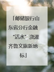 邮储银行山东省分行金融“活水”浇灌齐鲁文旅新地标
