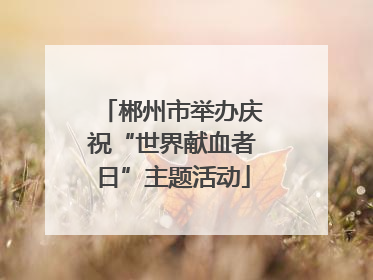 郴州市举办庆祝“世界献血者日”主题活动