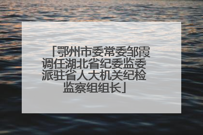 鄂州市委常委邹霞调任湖北省纪委监委派驻省人大机关纪检监察组组长