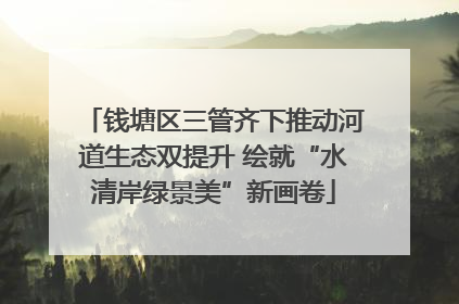 钱塘区三管齐下推动河道生态双提升 绘就“水清岸绿景美”新画卷