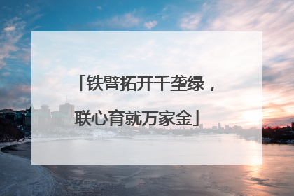 铁臂拓开千垄绿，联心育就万家金