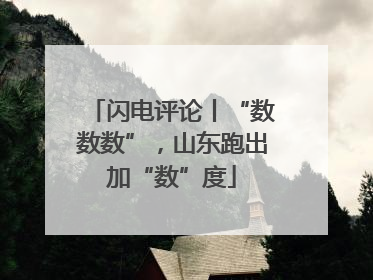 闪电评论丨“数数数”，山东跑出加“数”度