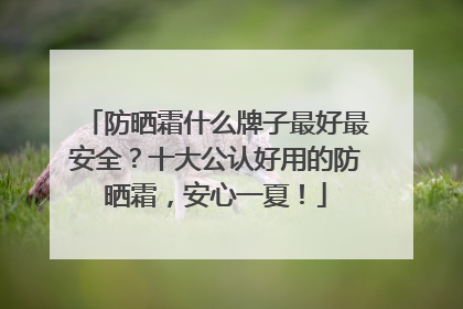防晒霜什么牌子最好最安全？十大公认好用的防晒霜，安心一夏！