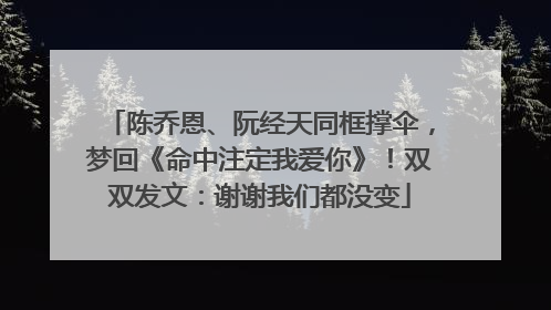 陈乔恩、阮经天同框撑伞，梦回《命中注定我爱你》！双双发文：谢谢我们都没变