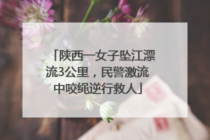 陕西一女子坠江漂流3公里，民警激流中咬绳逆行救人