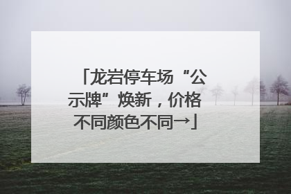 龙岩停车场“公示牌”焕新，价格不同颜色不同→