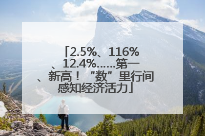 2.5%、116%、12.4%……第一、新高！“数”里行间感知经济活力