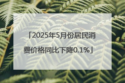 2025年5月份居民消费价格同比下降0.1%