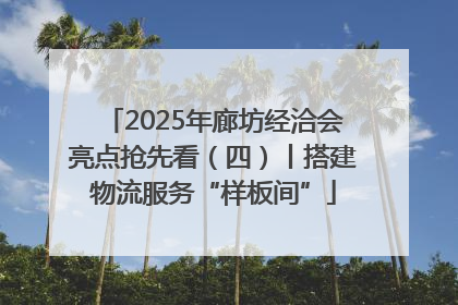 2025年廊坊经洽会亮点抢先看（四）丨搭建物流服务“样板间”