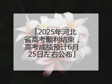 2025年河北省高考顺利结束，高考成绩预计6月25日左右公布