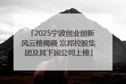 2025宁波创业创新风云榜揭晓 富邦控股集团及其下属公司上榜