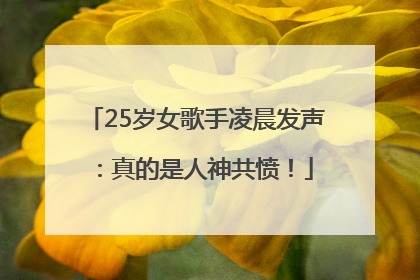 25岁女歌手凌晨发声：真的是人神共愤！