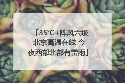 35℃+阵风六级 北京高温在线 今夜西部北部有雷雨