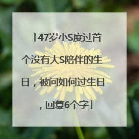 47岁小S度过首个没有大S陪伴的生日，被问如何过生日，回复6个字