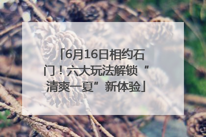 6月16日相约石门！六大玩法解锁“清爽一夏”新体验