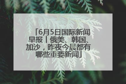 6月5日国际新闻早报丨俄美、韩国、加沙，昨夜今晨都有哪些重要新闻
