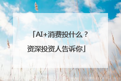 AI+消费投什么？资深投资人告诉你