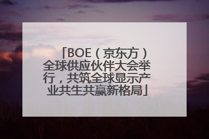BOE（京东方）全球供应伙伴大会举行，共筑全球显示产业共生共赢新格局